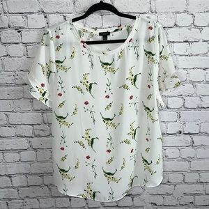 Ann Taylor white floral blouse NWT